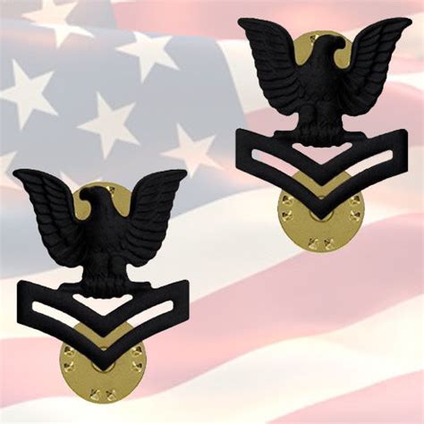 Us Navy Petty Officer Second Class Collar Badges Pair Genuine E5