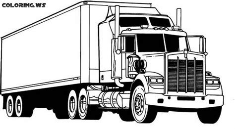 18 Wheeler Truck Coloring Pages Clip Art Library