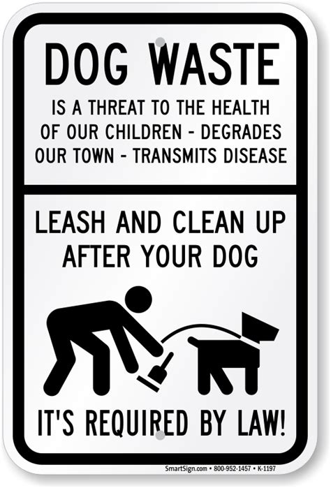 Pet Waste Signs Pick Up Dog Poop Signs From 5