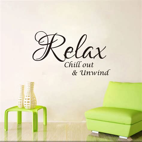 Relax Chill Out And Unwind Quote Wall Stickers Bedroom Decor Vinyl Art