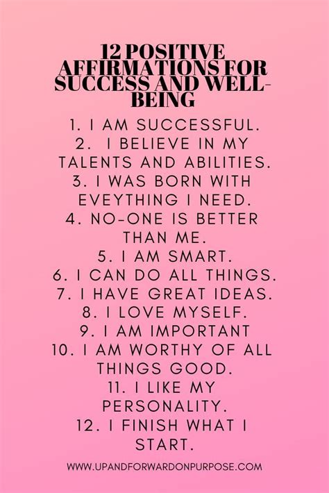 You become what your thoughts are. 12 Positive affirmations for success ...