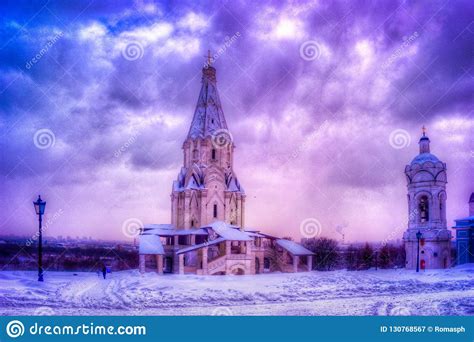 Winter View To Ascension Church After Snowfall In Kolomenskoye Moscow