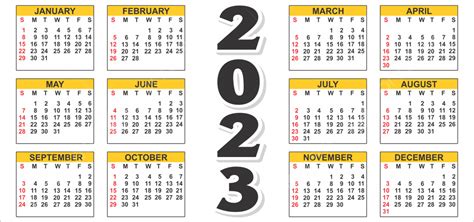 Calendario 2023 Png Calendario De Colores 2023 Calendario Año Nuevo