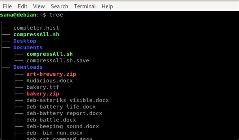 The Tree Command On Debian Vitux