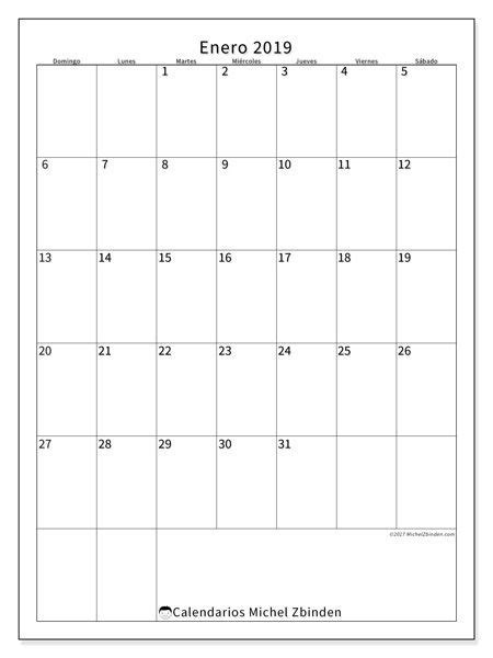 Calendario Enero 2019 Para Imprimir Cuadro Calendario Enero Calendario