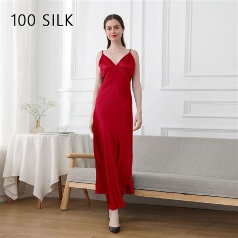 Womens V Neck Backless Silk Slip Dress Evening Dress