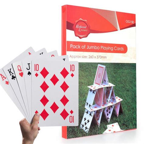 Giant Jumbo A3 Playing Cards Full Deck 52 26x37cm Garden Party For Sale