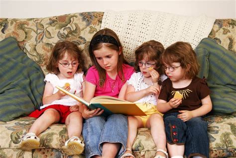 Reading A Story Stock Photo Image Of Values Couch Children 10080112
