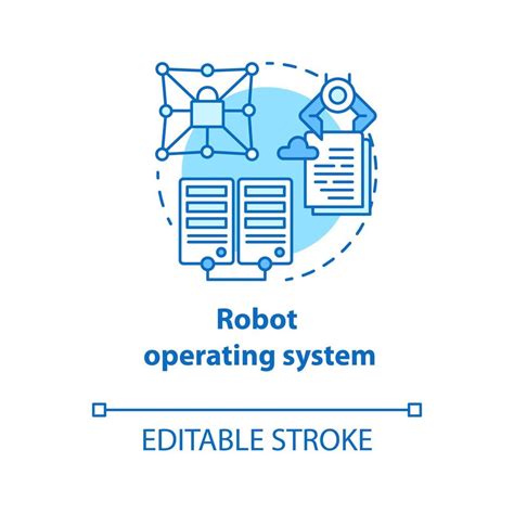 Icône De Concept Bleu De Système Dexploitation De Robot Illustration De Ligne Mince Didée De