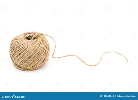 Skein Of Jute Rope With Loose End On White Stock Photo Image Of