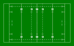 Das feld wird durch mehrere zeilen geteilt. het rugbyveld - rugby in belgie