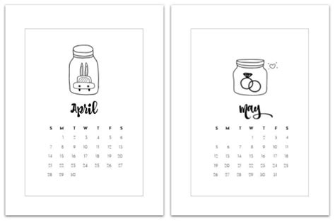 April And May Mason Jar Calendars Mason Jar Crafts Love