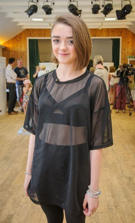 Maisie Williams Cool And Casual In A Transparent Top With Black Trim