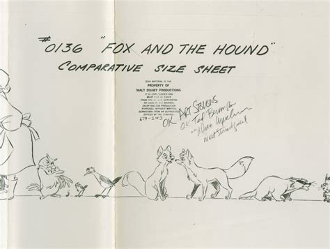 fox and the hound ruff model walt disney production animation model sheet 1981 br