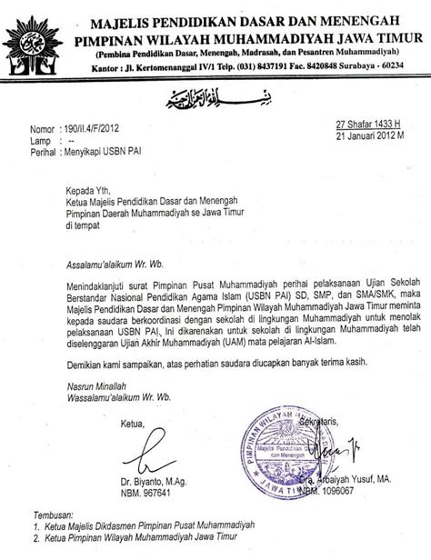 Contoh Kop Surat Smk Muhammadiyah Gawe Cv