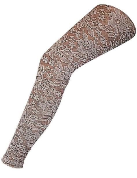 Flirt White Floral Lace Footless Tights Kiss Tights