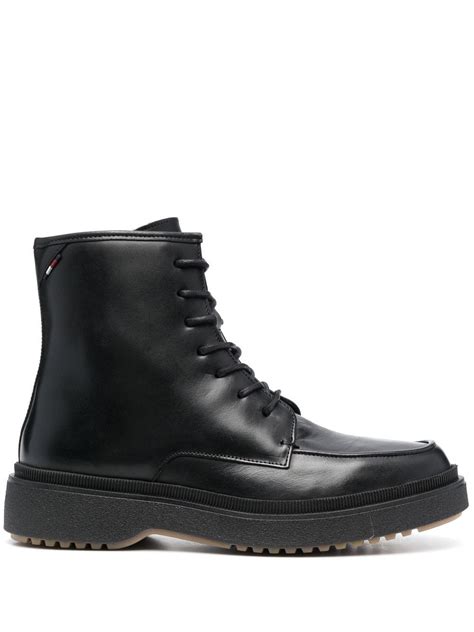 Tommy Hilfiger Lace Up Leather Ankle Boots Farfetch