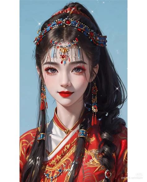 fantasy characters anime characters chinese drawings ancient chinese dress girls with black