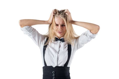 Stress Woman Stressed Is Going Crazy Pulling Her Hair In Frustration