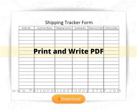 Printable Shipping Log Template Printable Word Searches