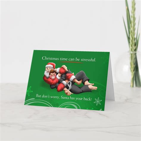 Santa Jiu Jitsu Choke Christmas Card Zazzle