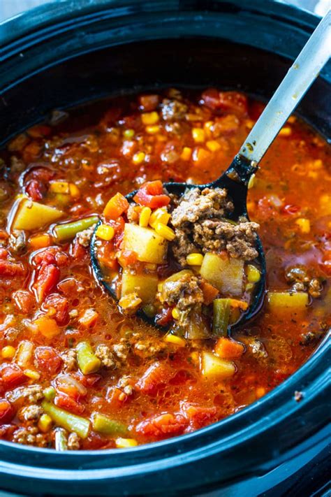 Crock Pot Spicy Vegetable Beef Soup Spicy Southern Kitchen