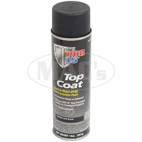 Por Brand Paint Chassis Coat Black Semi Gloss Black 14 Oz Spray Can