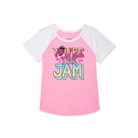 Justice Justice Girls Retro Raglan T Shirt Sizes 4 18 And Plus