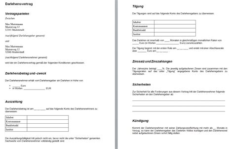 Kredit von privat an privat (p2p)» kredite von privatpersonen. Privater Darlehensvertrag › Darlehensvertrag Muster