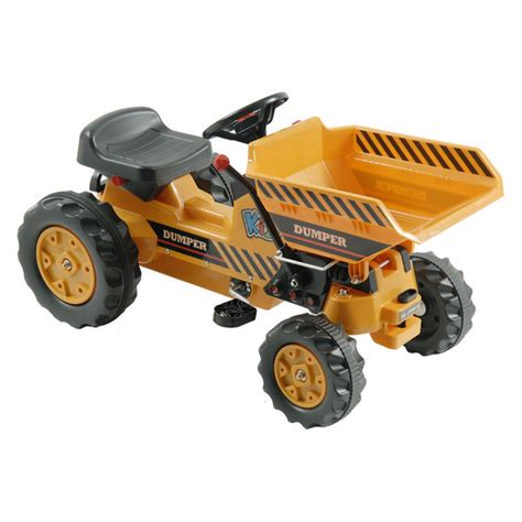 Kalee Kids Pedal Tractor With Dump Bucket Pedal Riding Toy Yellow