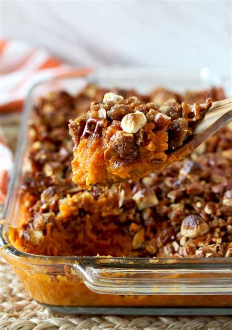 Sweet Potato Casserole With Crunchy Topping Lemon Blossoms