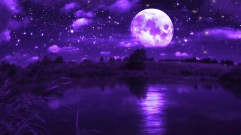 Purple Moon Live Wallpaper Wallpaperwaifu