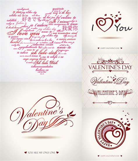 Valentines Day Word Art Graphics Vector Material Adobe Plus