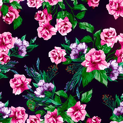 48 Flower Print Wallpaper Roses On Wallpapersafari