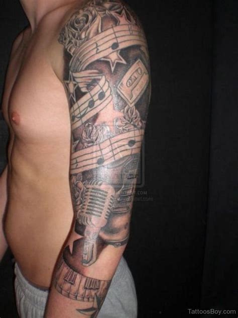 Music Tattoo On Half Sleeve Tattoos Designs