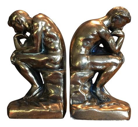 Rodin's the Thinker Cast Brass Bookends - A Pair | Bookends, Classic art, Lion sculpture