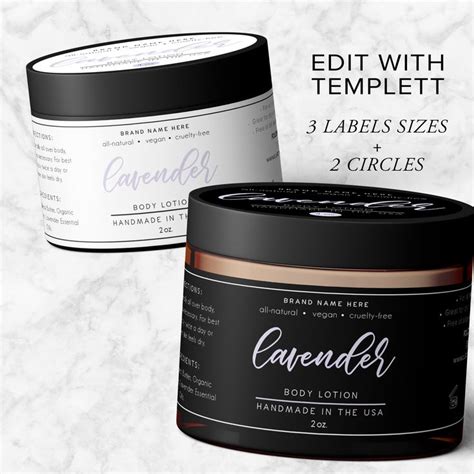 Browse blank label templates for all of our standard 8.5 x 11 sheet sizes. Body Butter Body Product Soy Candle Label Editable ...