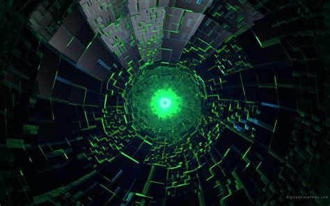 Wallpaper Abstract Space Sphere Symmetry Green Technology