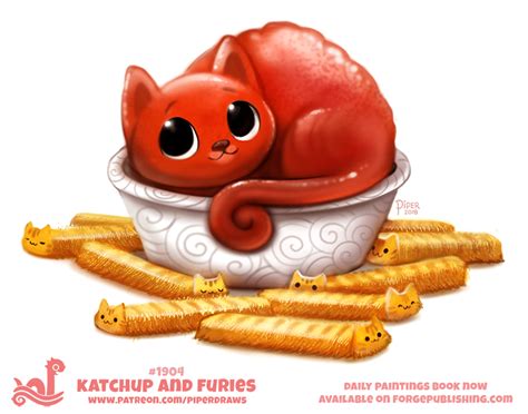 Daily Paint 1904 Katchup And Furies By Cryptid Creations On Deviantart