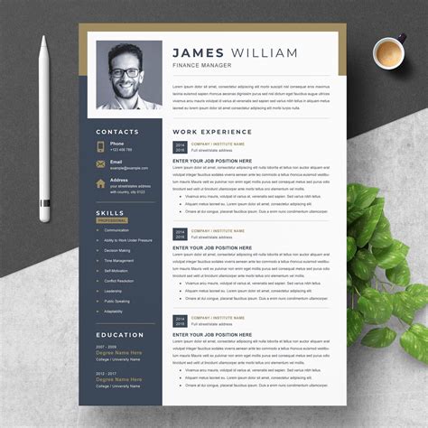 Cv Template With A Professional Layout Riset