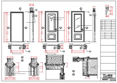 Single Door Installation Details With Door Elevation Dwg File Cadbull