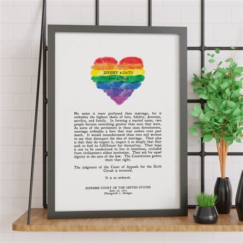 Personalized Gay Marriage Supreme Court Ruling Pride T Etsy Uk