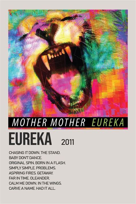 Eureka By Mother Mother Minimalist Album Poster Mother Song Music