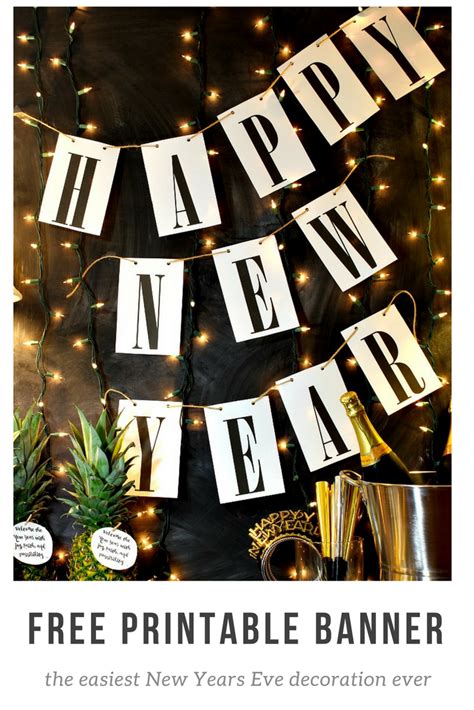 Happy New Year Free Printable Banner