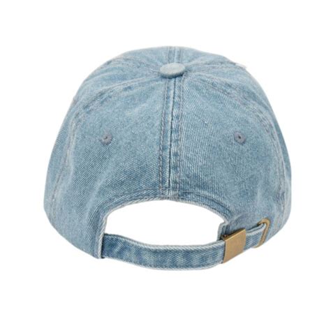 12 Units Of Distressed Washed Cotton Baseball Cap In Light Denim Blue