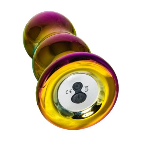 Vorschau Glassvibrations Glasplug Super Balls Vibe Gold Lila Chrome