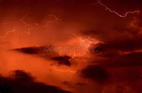 Red Thunderstorm Background Stock Image Image Of Power Nature 3037307