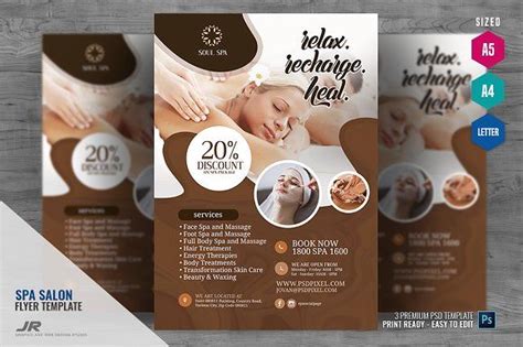 Spa And Massage Flyer By Psdpixel On Creativemarket Spaservices