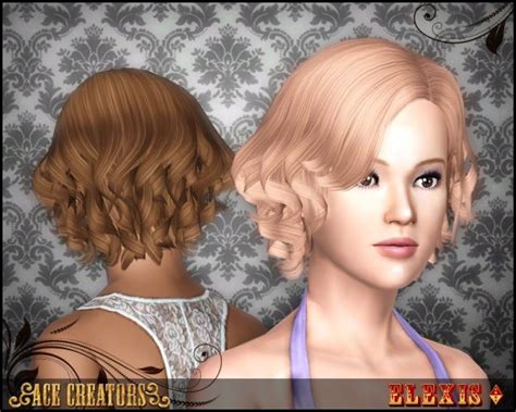 Elexis`s Waved Bob Hairstyle Retextured By Ace Creators Sims 3 Hairs