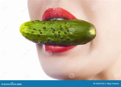Sexy Girl With Cucumber Stock Images Image